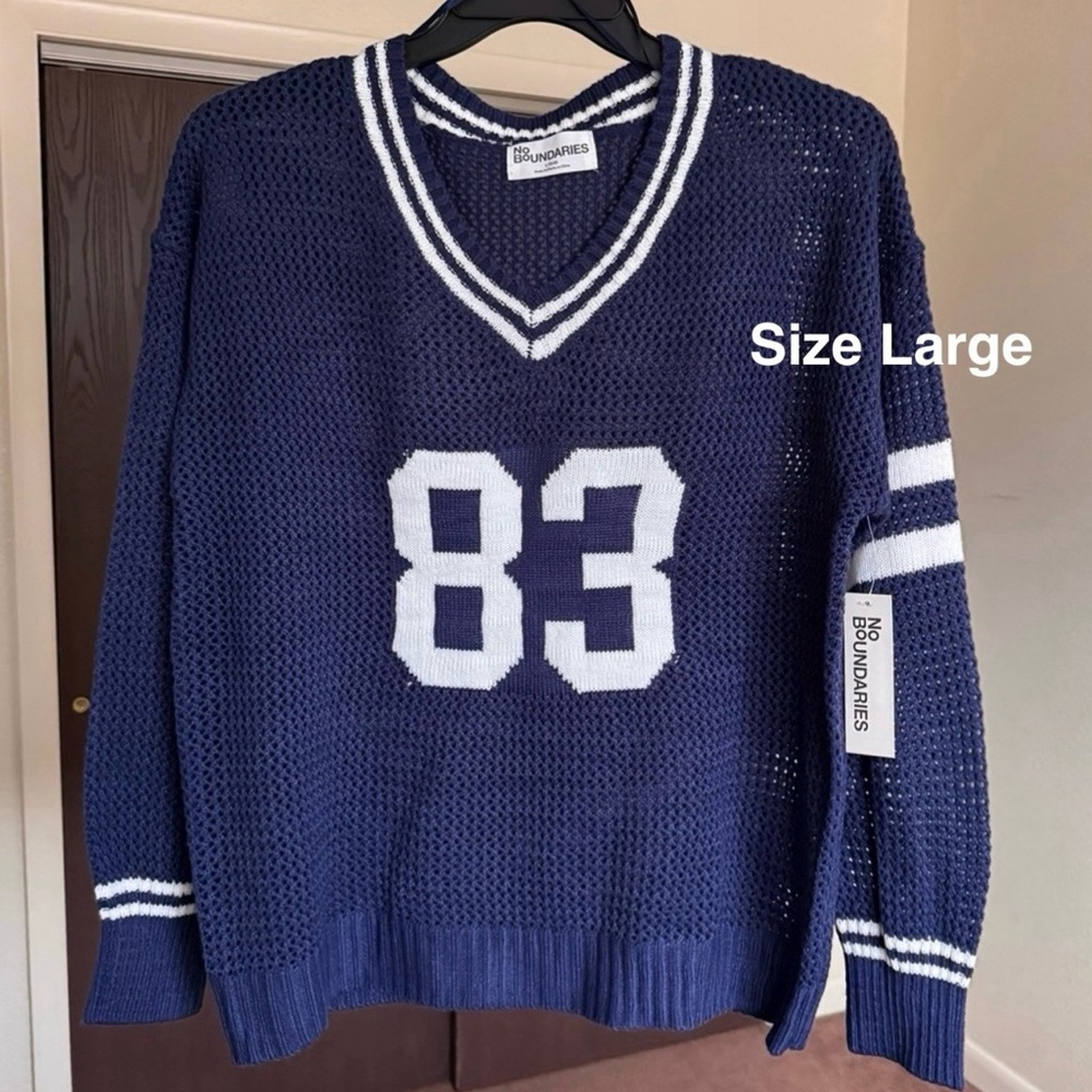 No Boundaries Women’s Jacquard Pullover, Large - Picture 5 of 5